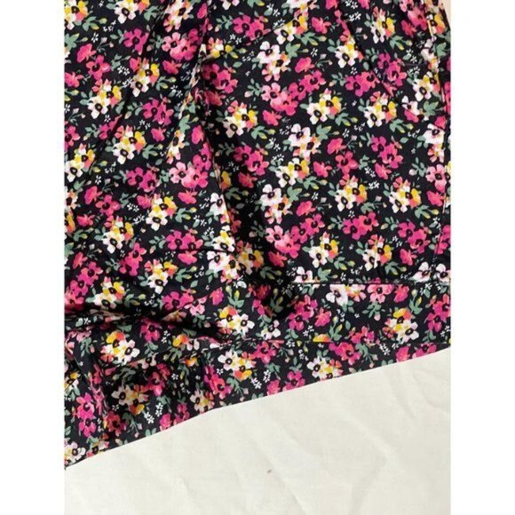 miley cyrus max azria shorts floral black pink pockets zipper cotton size 5 READ - Picture 3 of 8